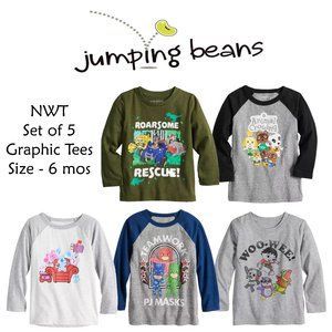 Set/5 Jumping Beans Infant Boys Graphic Tees-6 mos